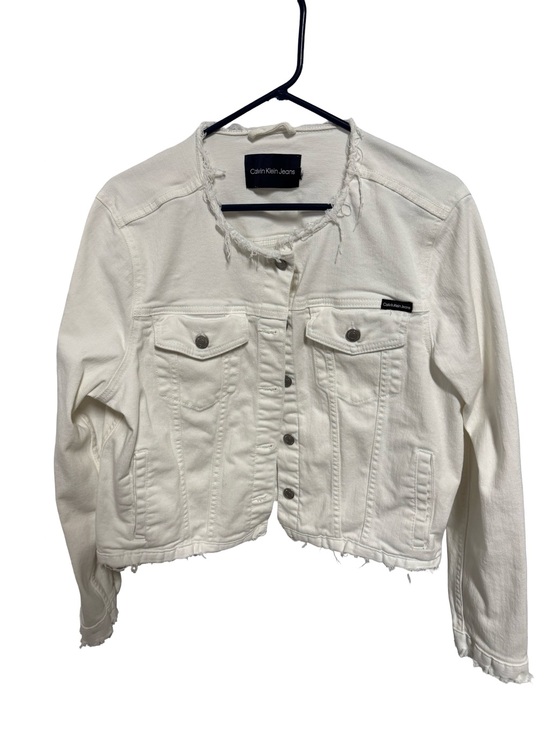 Calvin Klein Jeans Jackets & Blazers - Calvin Klein Jeans White Frayed Hem Denim Jacket